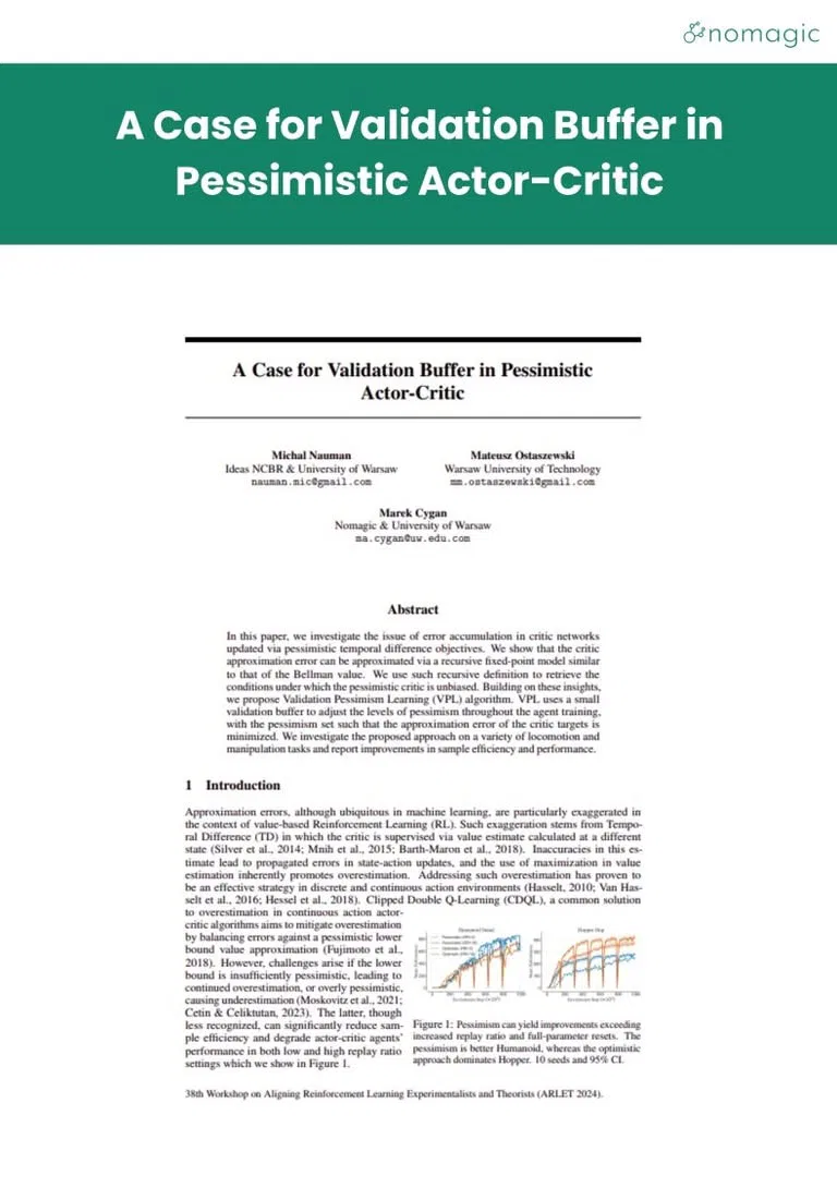 research covers a case for validation buffer in pessimistic actor critic
