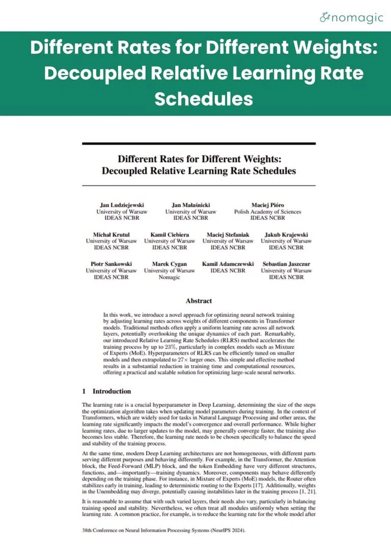 research covers different rates for different weights decoupled relative learning rate schedules