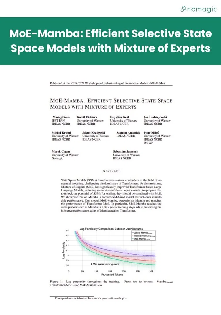 research covers moe mamba efficient selective state space models with mixture of experts